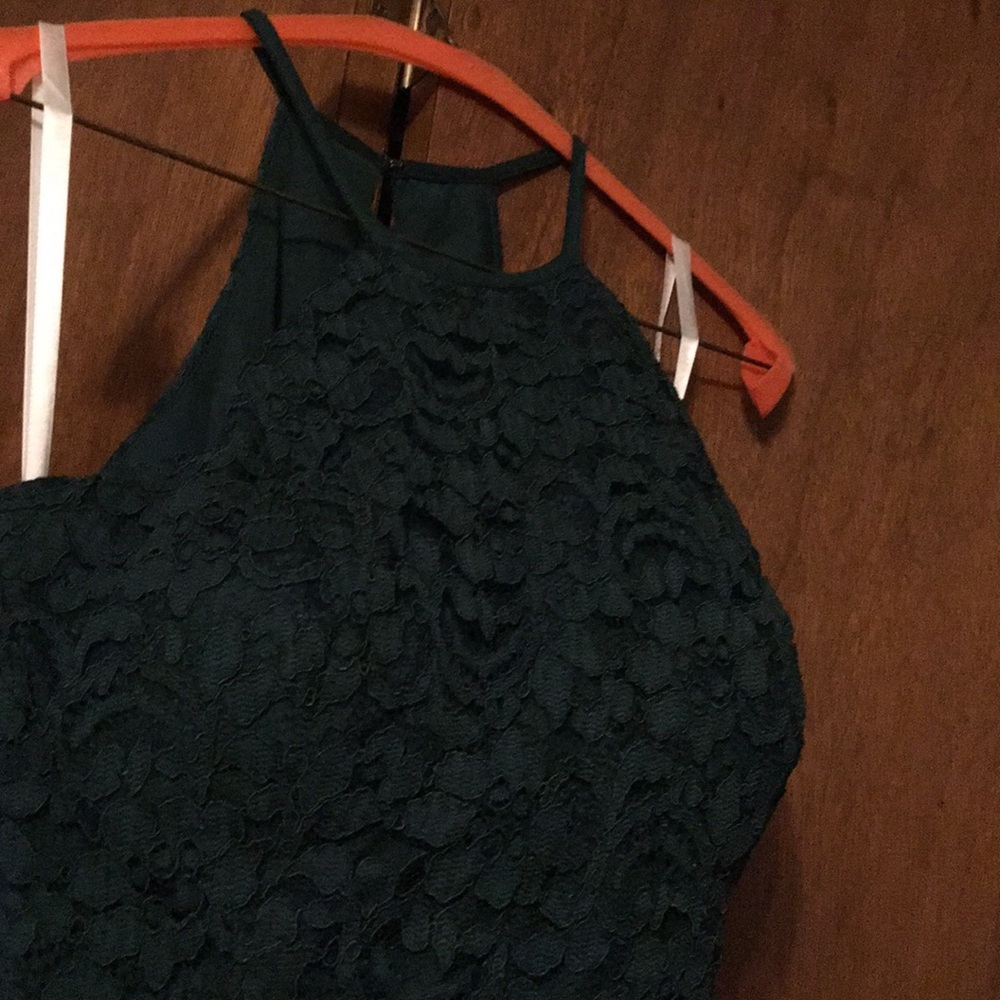 Juniper Green David’s Bridal Halter Dress, size 10